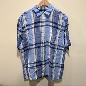 Polo Ralph Lauren Caldwell 100% Linen blue plaid short sleeve button down.